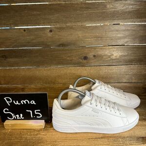 Womens Puma Smash V2 White Leather Casual Athletic Sneakers Shoes Size 7.5 M GUC